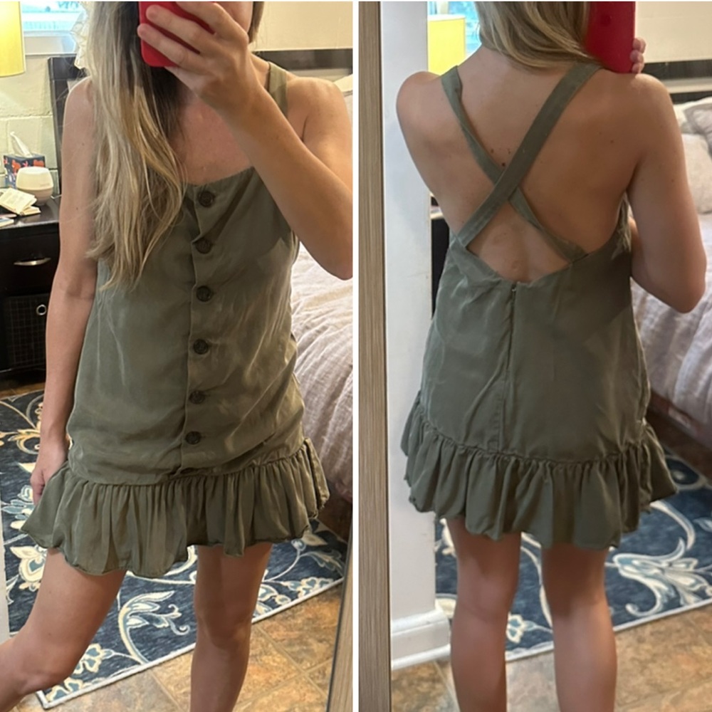 Lovers + Friends Chase Button Front Sleeveless Mini Dress XS